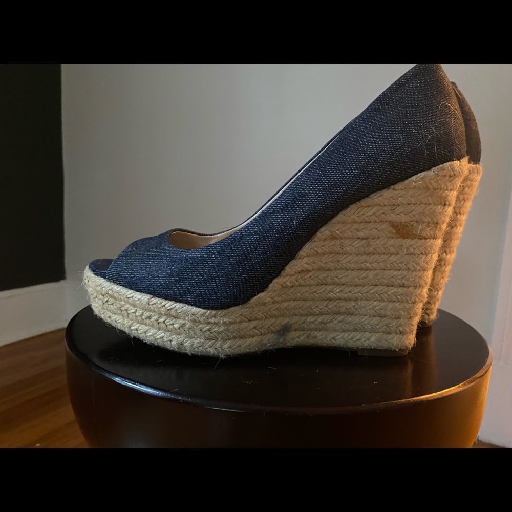 Vince Camuto Espadrilles Wedges sz9.5 Denim - Picture 3 of 7